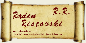 Raden Ristovski vizit kartica